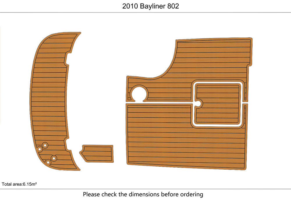 2010 Bayliner 802 Cockpit Swim platform 1/4" 6mm EVA foam floor
