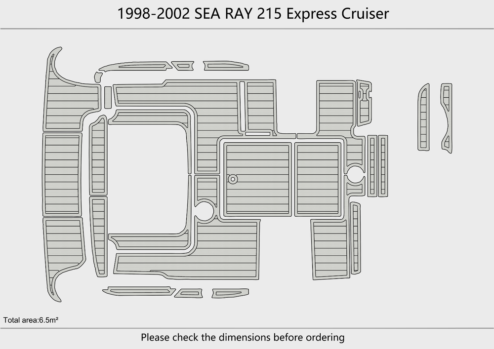 1998-2002 SEA RAY 215 EC Cockpit Swim platform 1/4"6mm EVA foam faux mat floor