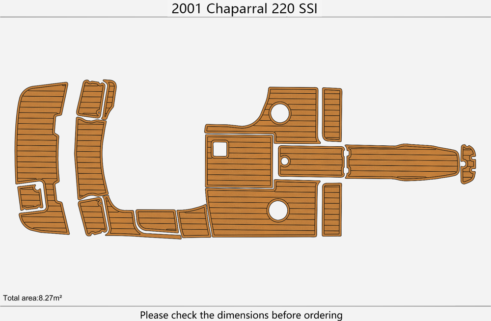 2001 Chaparral 220 SSI Anti-slip mat Custom EVA teak marine deck flooring