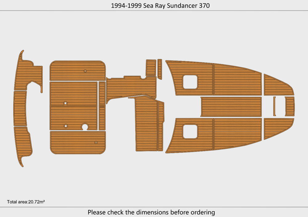 1994-1999 Sea Ray Sundancer 370 Cockpit Swim platform 1/4"6mm EVA Foam floor