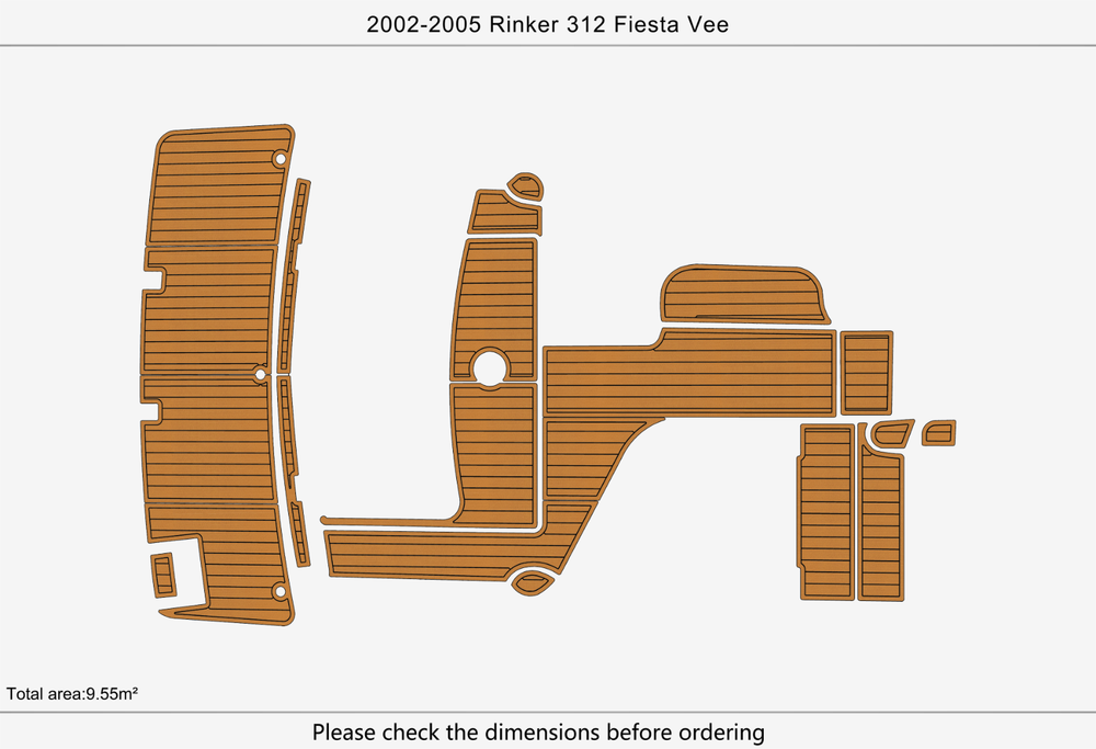 2002-2005 Rinker 312 Fiesta Vee Marine teak deck EVA Foam Boat flooring