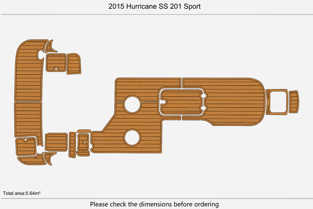 2015 Hurricane SS201 Sport Anti-slip mat Custom EVA faux teak marine flooring