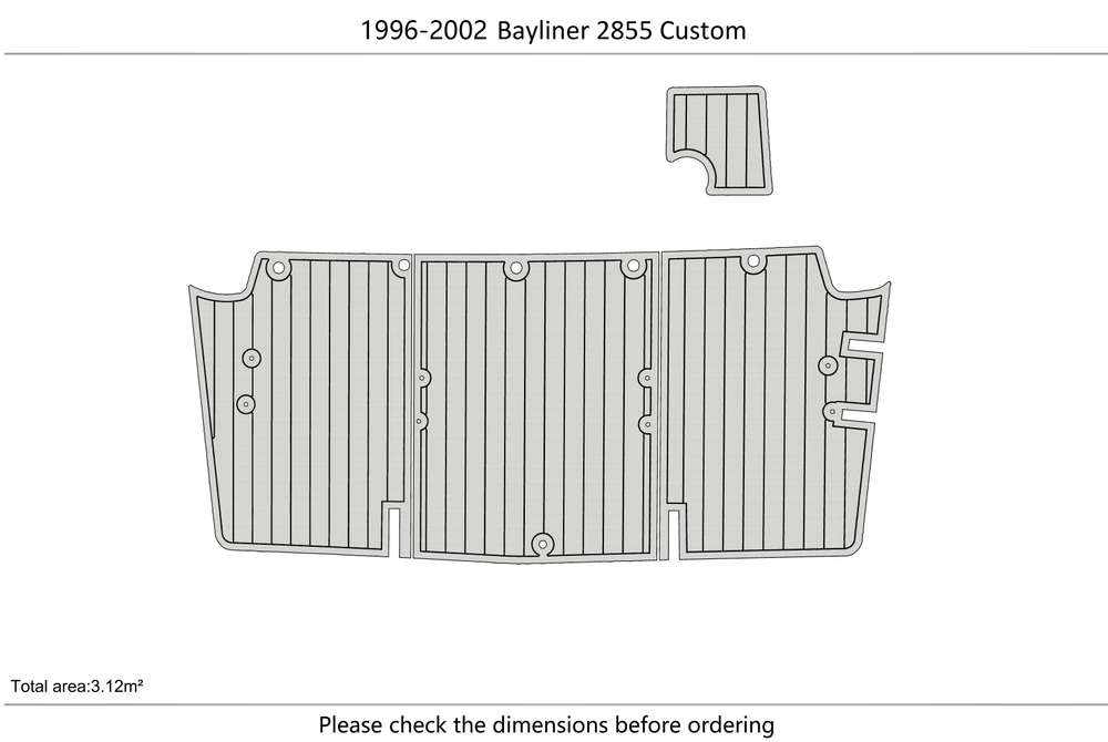 1996-2002 Bayliner 2855 Custom Cockpit Swim platform 1/4"6mm EVA foam faux floor