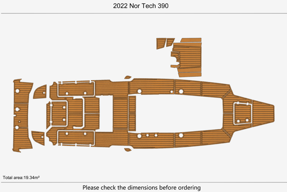 2022 Nor Tech 390 Anti-slip mat Custom EVA faux teak marine deck flooring