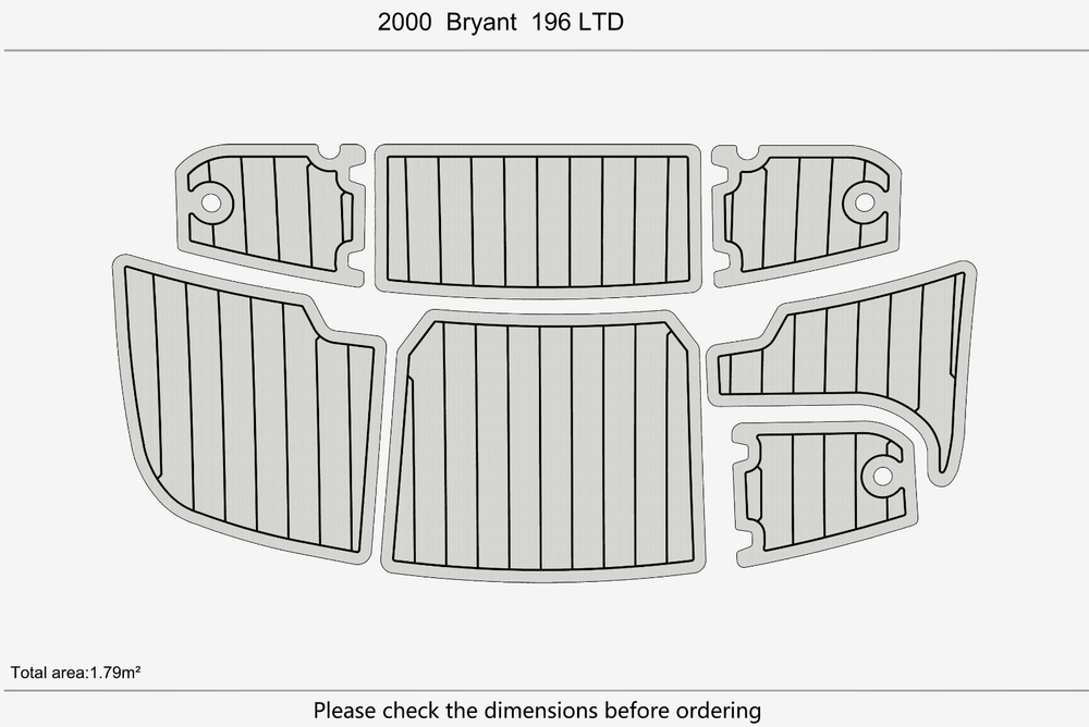 2008 BRYANT 255 Cockpit Swim platform BOW 1/4"6mm EVA foam floor