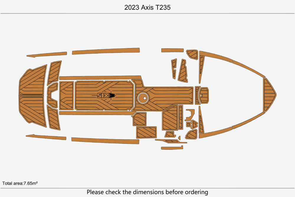 2023 Axis T235 Marine teak deck EVA Foam Boat flooring