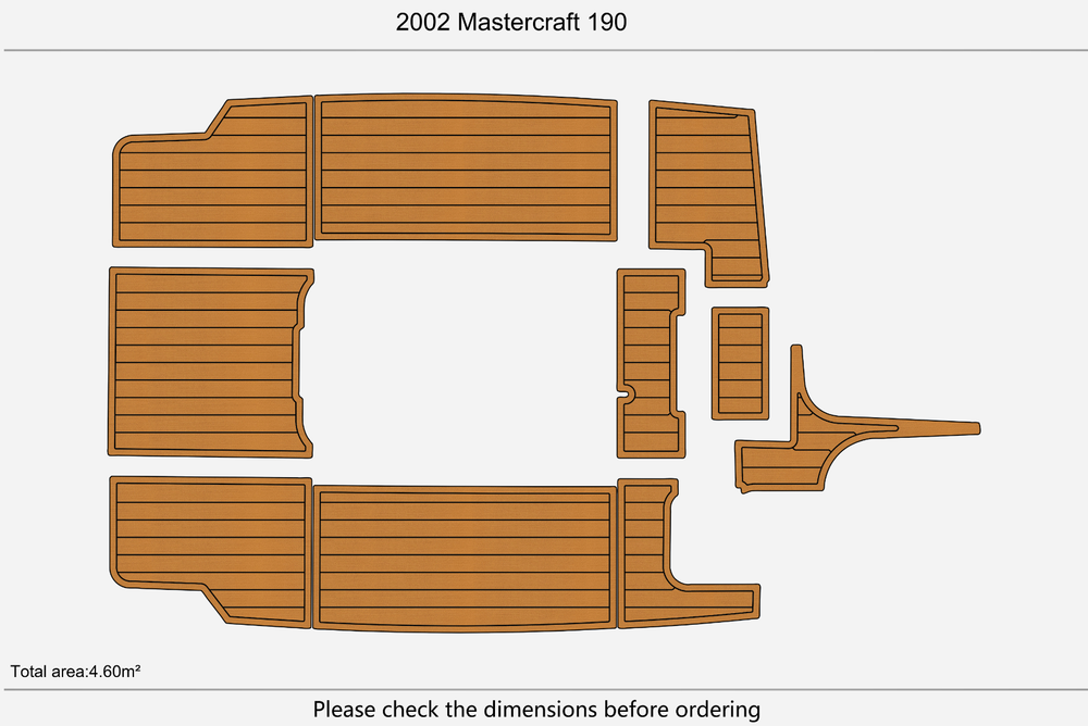 2002 Mastercraft 190 Anti-slip mat Custom EVA faux teak marine flooring