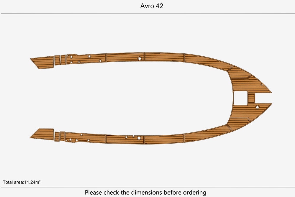 Avro 42 Broadside Bow Pads 1/4" 6mm EVA Teak deck floor