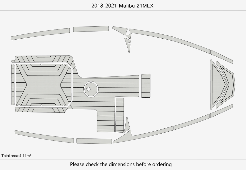 2018-2021 MALIBU 21 MLX Cockpit bow 1/4"6mm EVA Foam floor
