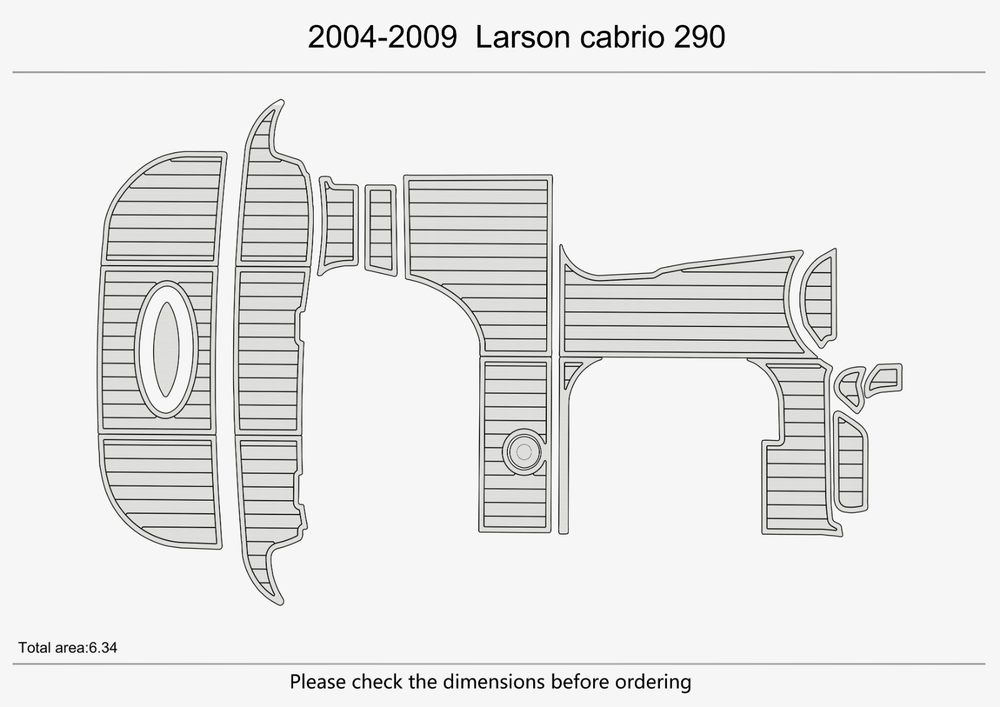 2004-2009 larson cabrio 290 teak deck seadek EVA Foam Boat flooring