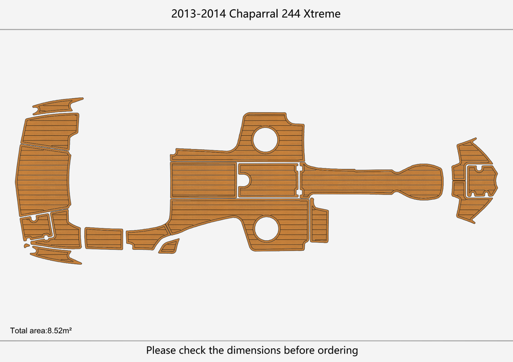 2013-2014 Chaparral 244 Xtreme Cockpit Swim platform bow 1/4"6mm EVA foam floor