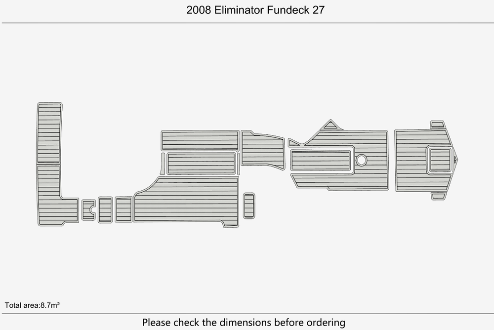 2008 Eliminator Fundeck 27 Marine teak deck EVA Foam Boat flooring