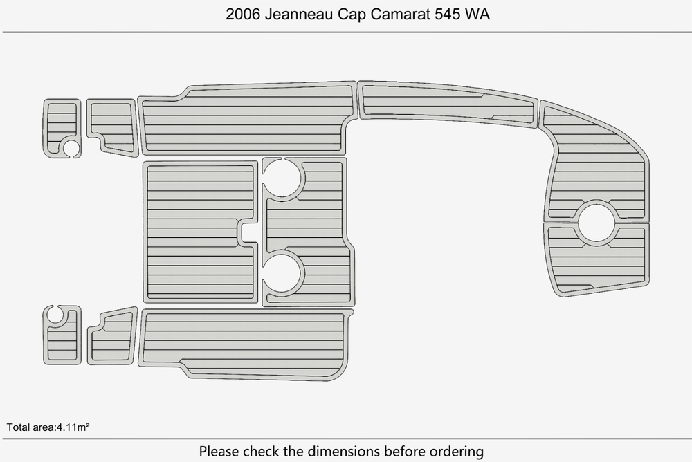 2006 Jeanneau Cap Camarat 545 WA Marine teak deck EVA Foam Boat flooring