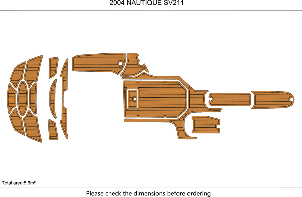 2006 NAUTIQUE SV211 Anti-slip mat Custom EVA faux teak marine deck flooring