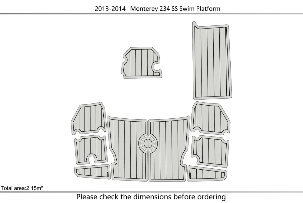2013-2014 Monterey 234 SS Swim platform 1/4"6mm EVA Foam faux floor