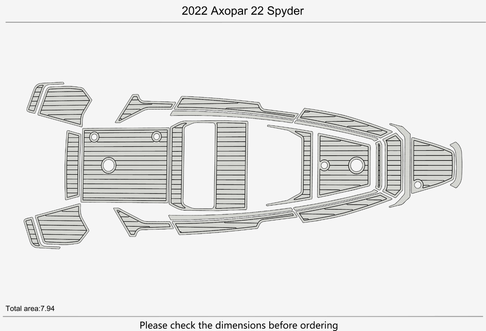 2022 axopar 22 Cockpit Swim platform 1/4"6mm EVA Foam floor