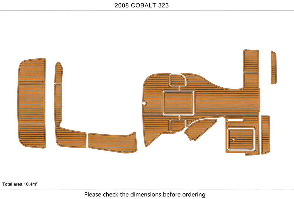 2008-2014 COBALT 323 Cockpit Swim platform 1/4"6mm EVA foam floor