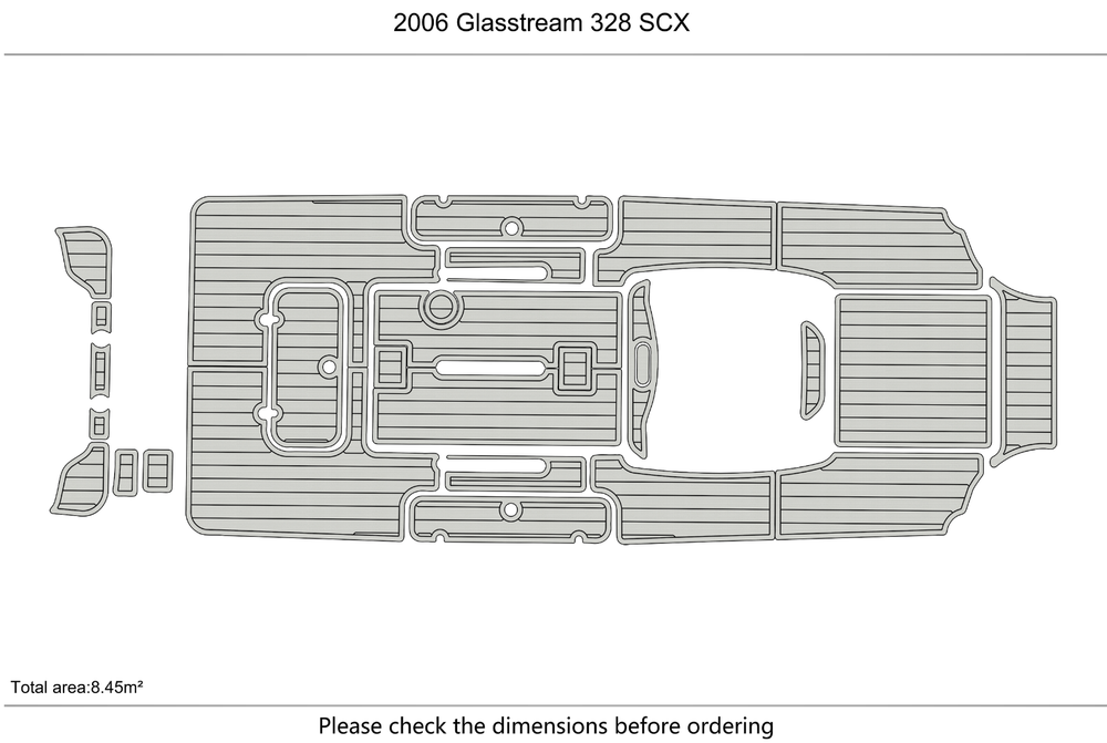 2006 Glasstream 328 SCX Anti-slip mat Custom EVA faux teak marine deck flooring