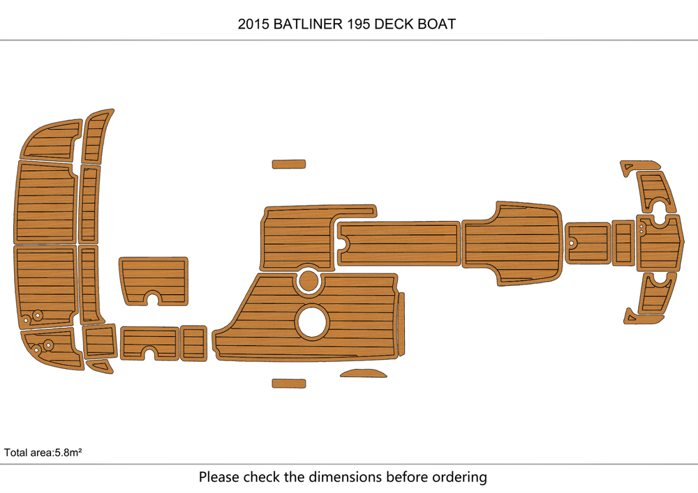 2015-2018 Bayliner 195 Deck Boat Cockpit Swim platform 1/4"6mm EVA faux floor