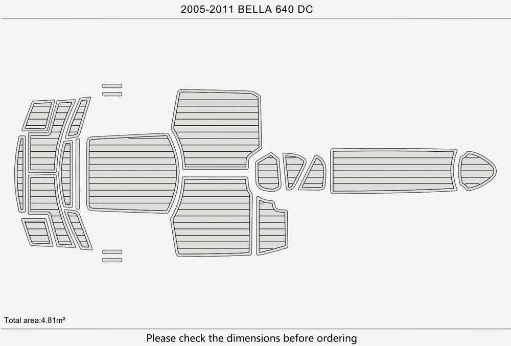2005-2011 BELLA 640 DC Marine teak deck EVA Foam Boat fuax foam mat flooring