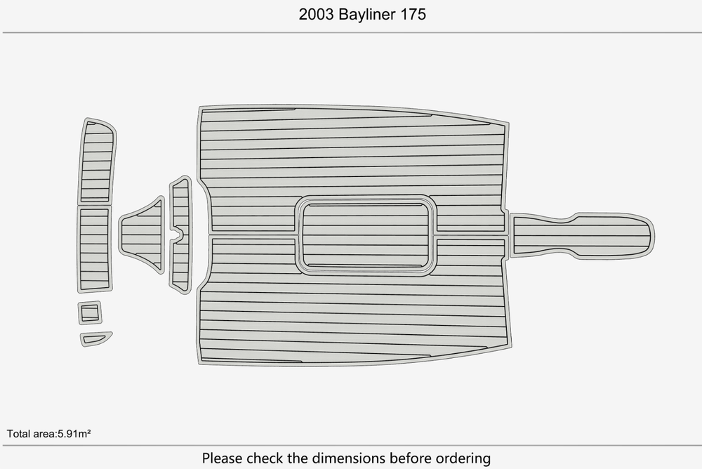 2003 Bayliner 175 Anti-slip mat Custom EVA marine deck flooring
