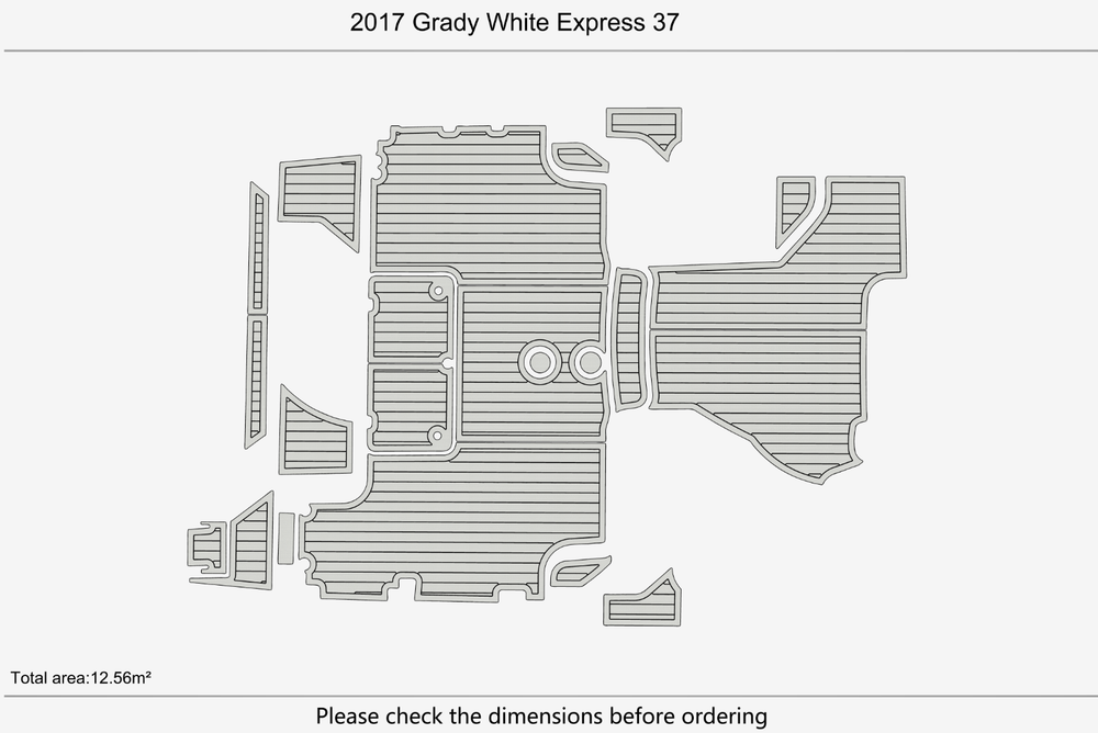 2017 Grady White 37 Express Cockpit Swim platform 1/4"6mm EVA Foam carpet floor