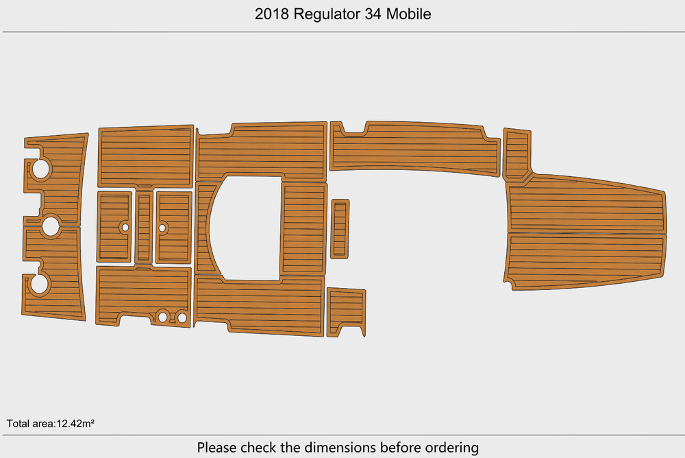 2018 Regulator 34 Mobile Cockpit Swim platform 1/4"6mm EVA Foam faux mat floor