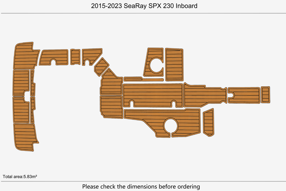 2015-2023 Sea Ray SPX 230 Outboard Cockpit Swim platform 1/4"6mm EVA foam floor