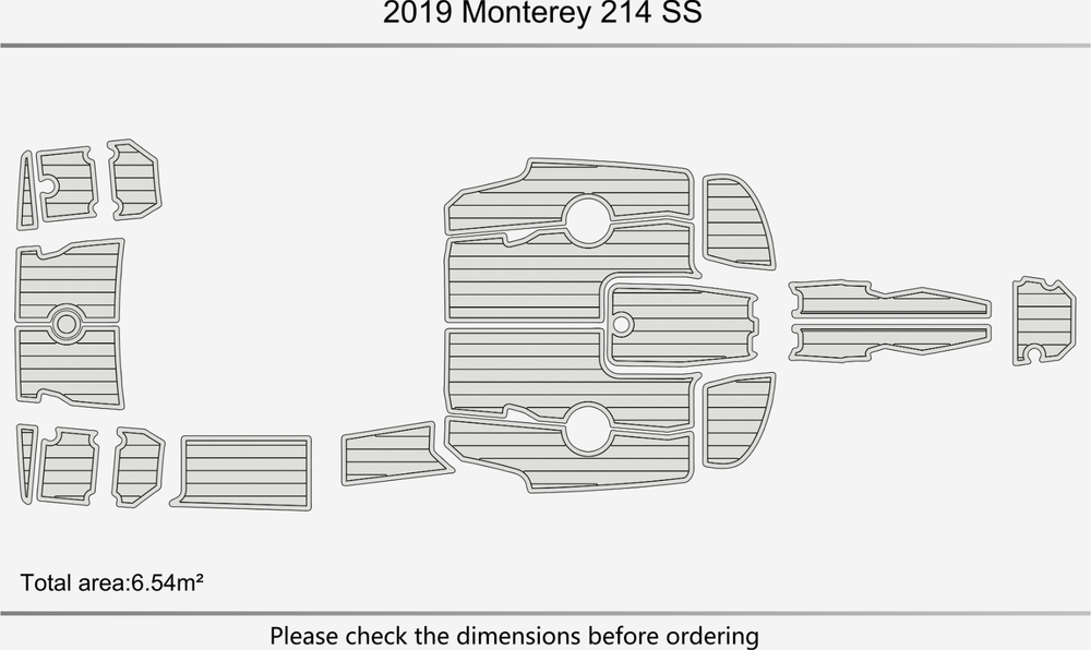 2019 Monterey 214 SS cockpit 1/4" 6mm EVA Foam FAUX Teak deck floor