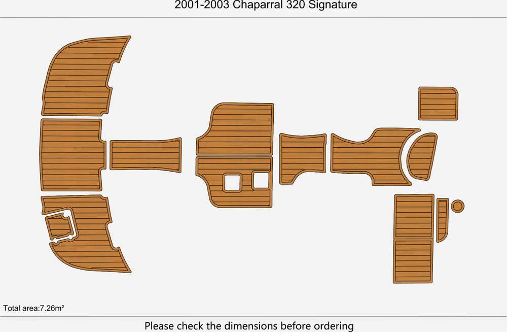 2001-2003 Chaparral 320 Signature Anti-slip Custom EVA teak marine deck flooring