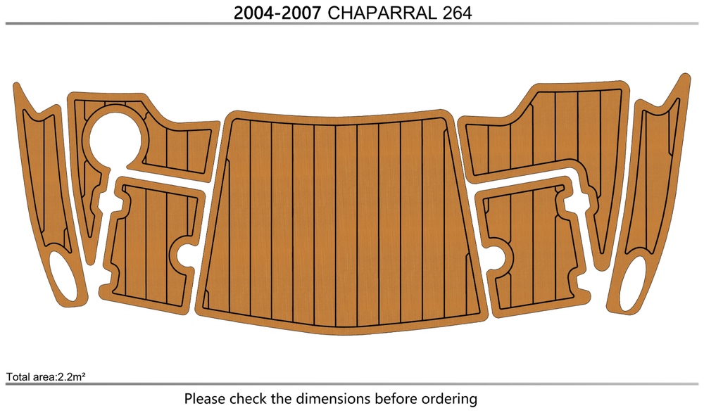 2004-2007 Chaparral 264 Sunesta Swim platform 1/4"6mm EVA faux teak mat floor