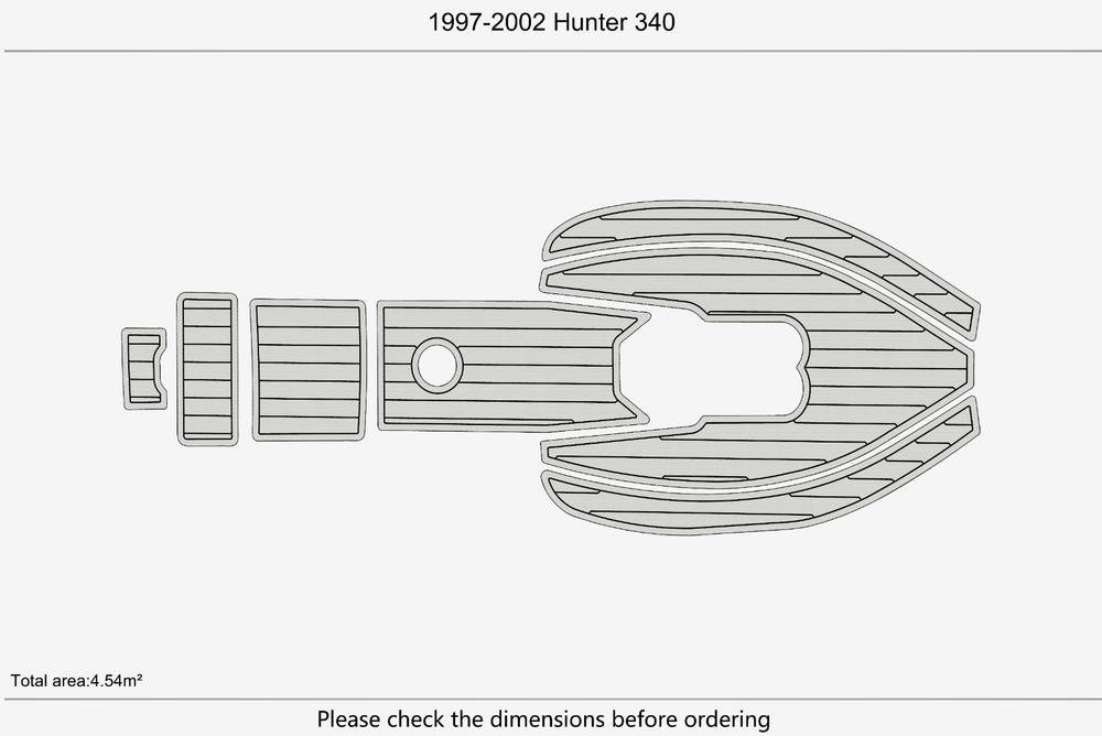 1997-2002 Hunter 340 Cockpit 1/4"6mm EVA Foam carpet marine floor