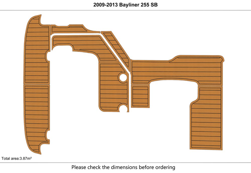 2009-2013 Bayliner 255 SB Cockpit Swim platform 1/4" 6mm EVA foam floor