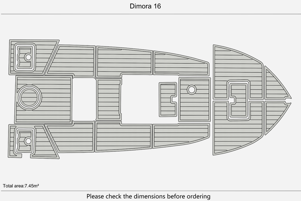 Dimora 16 Cockpit BOW 1/4" 6mm EVA Teak deck floor