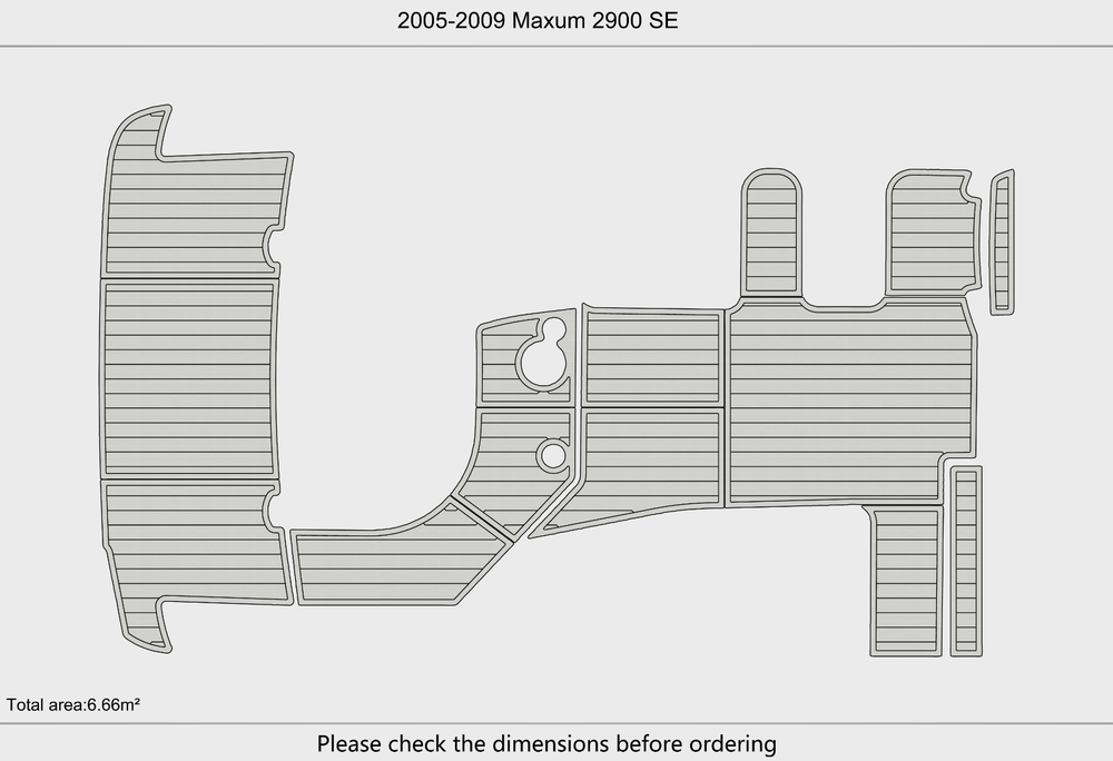 2005-2009 Maxum 2900 SE Cockpit Swim platform 1/4"6mm EVA Foam faux mat floor