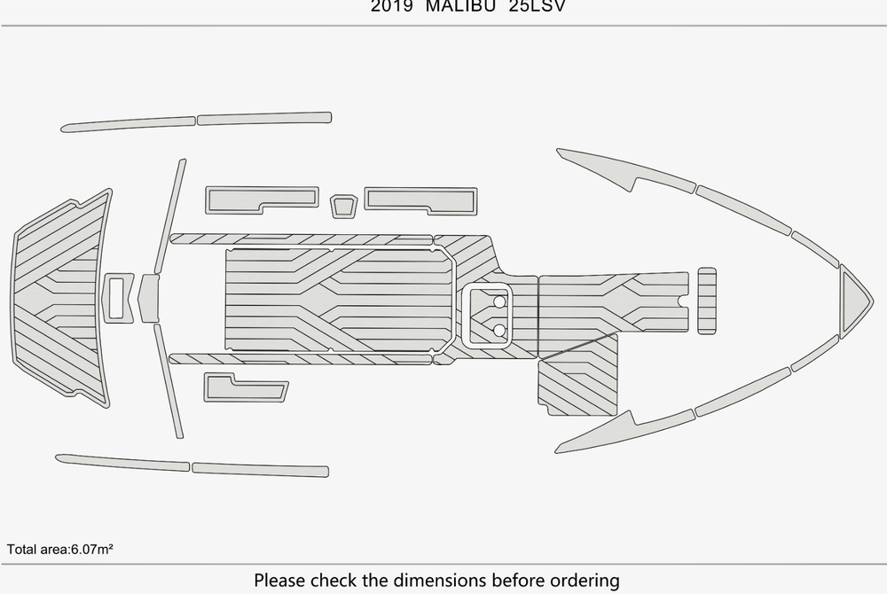 2019 malibu 25 LSV Cockpit Swimming platform 1/4" 6mm EVA Faux Teak Decking
