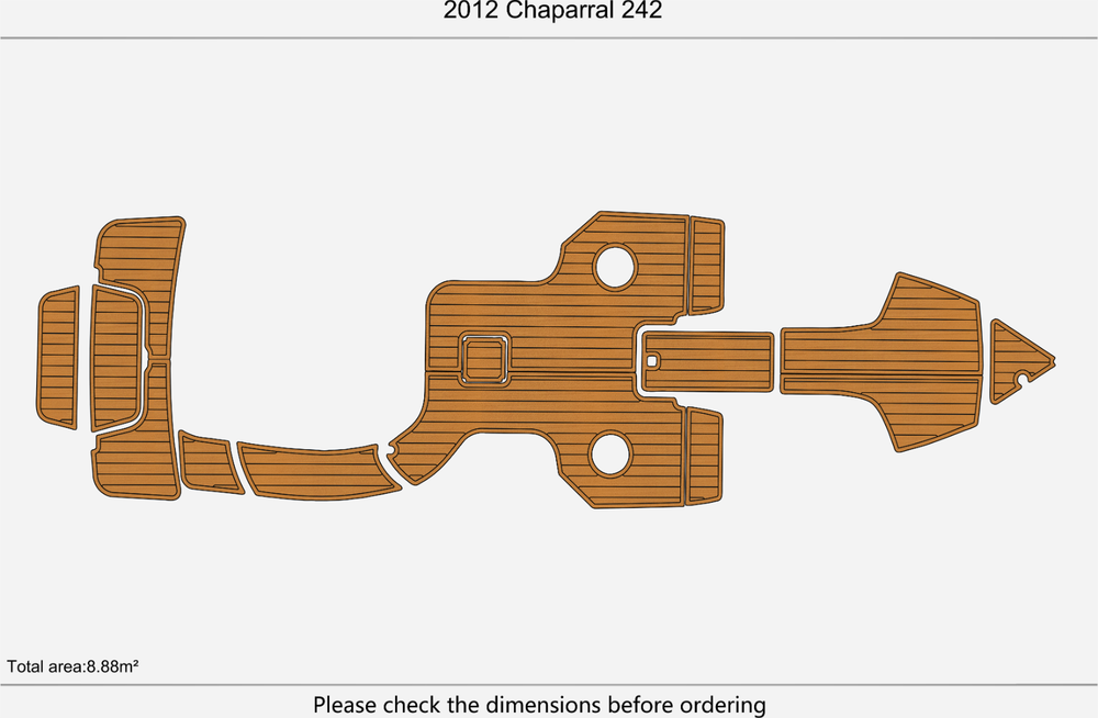 2002-2003 Chappara 242 Cockpit Swim Platform Pads 1/4" 6mm EVA decking floor