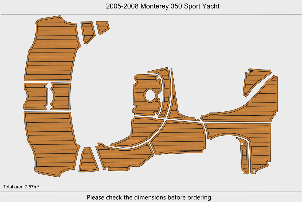 2005-2008 Monterey 350 Sport Yacht Cockpit Swim platform 1/4"6mm EVA Foam floor