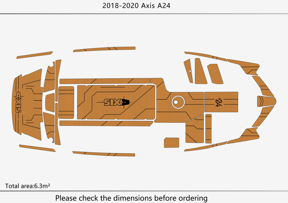 2018-2020 AIXS A24 Cockpit Swim platform 1/4"6mm EVA Foam faux mat floor