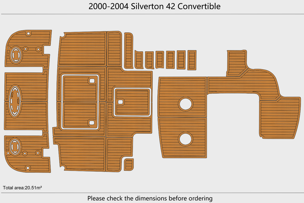 2000-2004 Silverton 42 Convertible Cockpit Swim platform 1/4"6mm EVA Foam floor