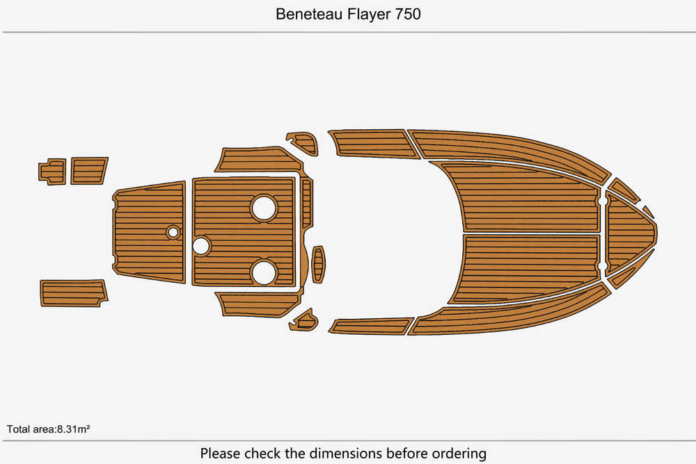 Beneteau Flayer 750 Anti-slip mat Custom EVA teak marine deck flooring