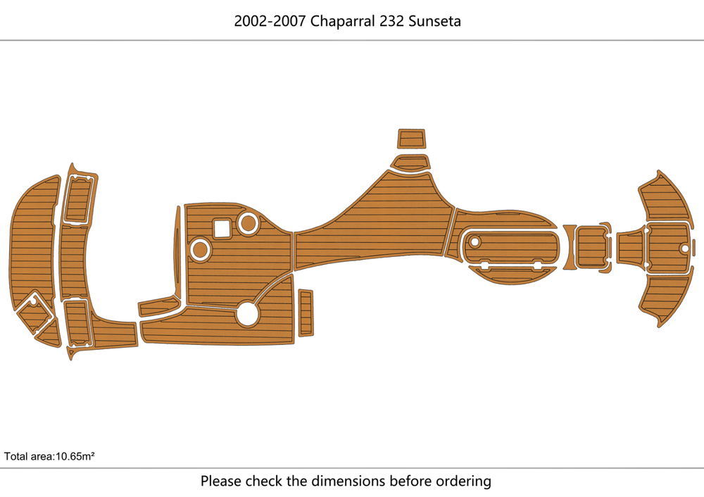 2002-2007 Chaparral 232 Sunseta Anti-slip Custom EVA teak marine deck flooring