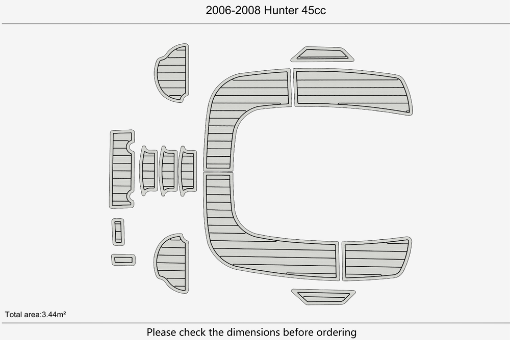 2006-2008 Hunter 45cc Cockpit Swim platform 1/4"6mm EVA Foam floor