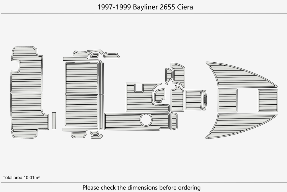 1997-1999 Bayliner 2655 Ciera Cockpit Swim platform 1/4"6mm EVA foam faux floor