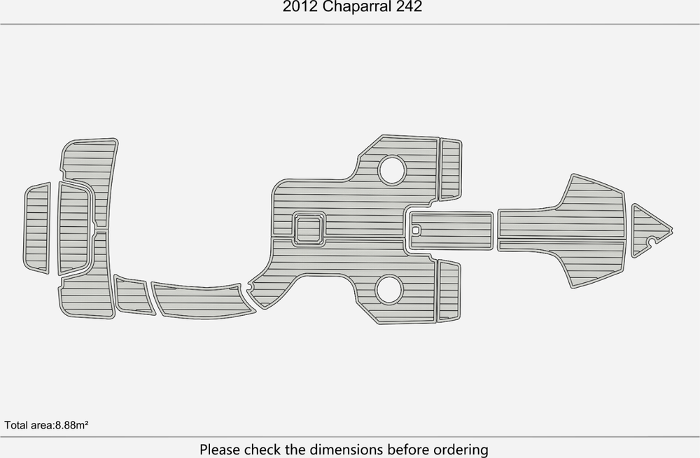 2012 Chaparral 242 Anti-slip mat Custom EVA teak marine deck flooring