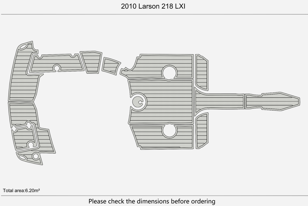 2010 Larson 218 LXI Marine teak deck EVA Foam Boat flooring