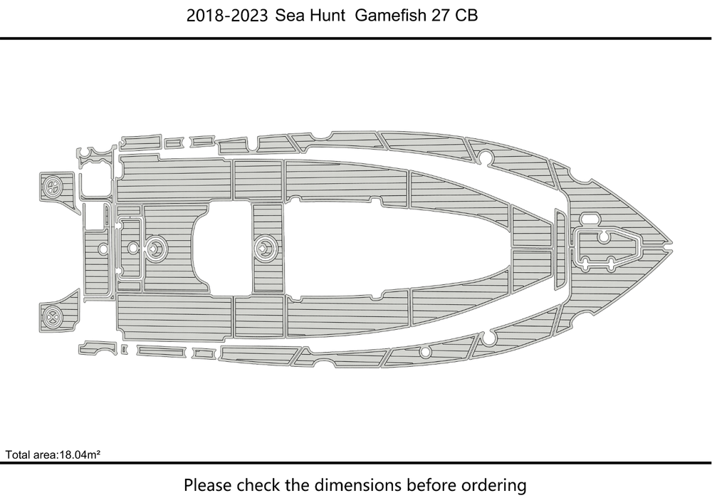 2018-2023 Sea Hunt 27 Game Fish CB Cockpit Swim platform 1/4"6mm EVA Foam floor