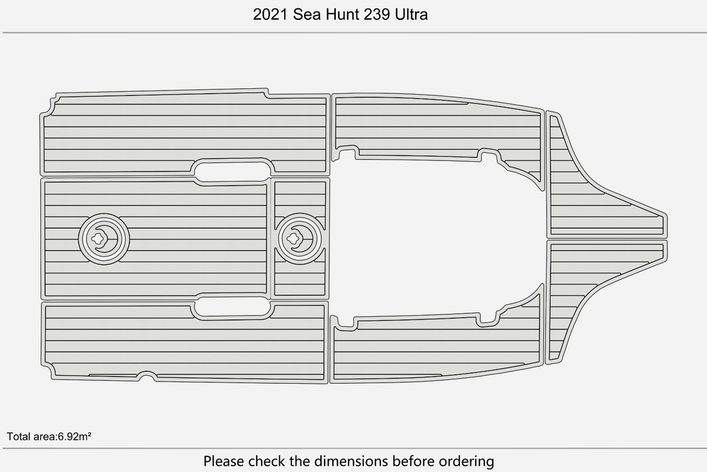 2021 Sea Hunt Ultra 239 Ultra Marine teak deck seadek EVA Foam Boat flooring