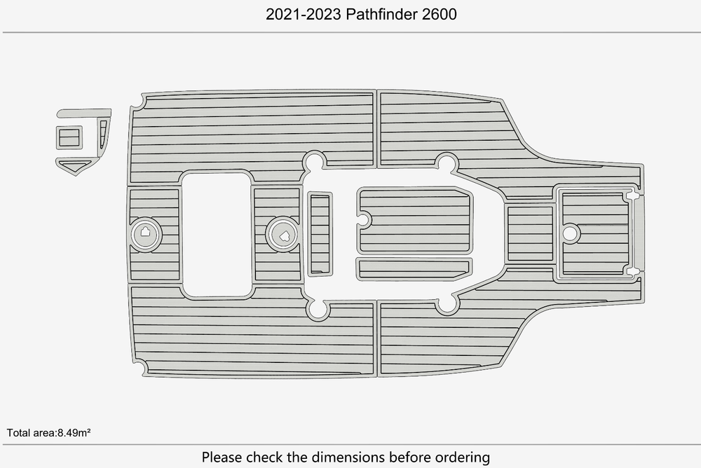 2021-2023 Pathfinder 2600 Anti-slip mat Custom EVA faux teak marine flooring
