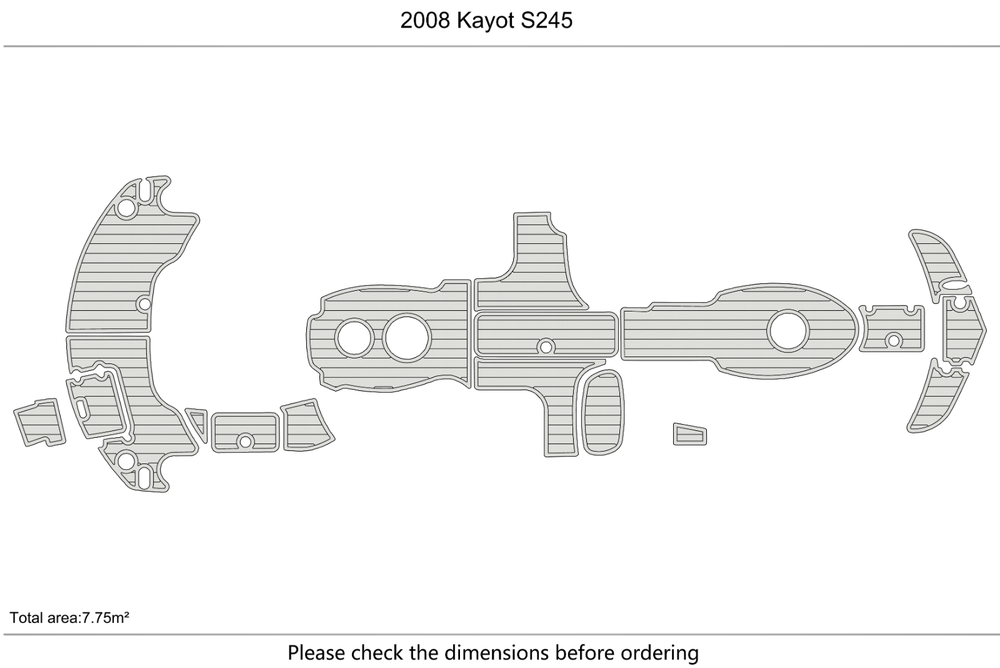 2008 Kayot S245 Anti-slip mat Custom EVA faux teak marine flooring